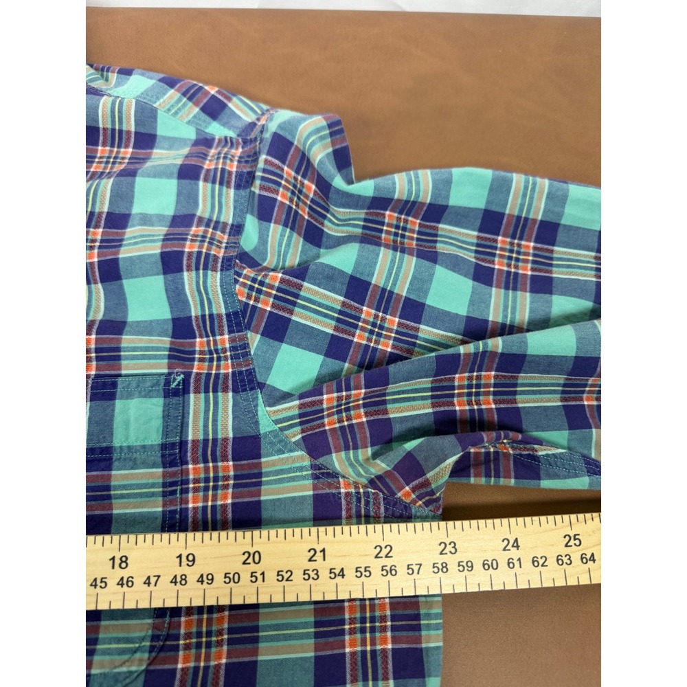 Polo Ralph Lauren Mens Plaid Button Down Teal Purple Orange Large Long Sleeve - Picture 5 of 7